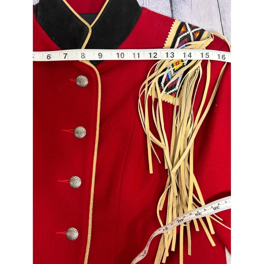 VINTAGE Phoenix USA Frontier Western Leather Fringe Ranch Marching Band Coat M - Picture 12 of 14